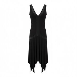 Elegant Black Sleeveless Asymmetrical Dress